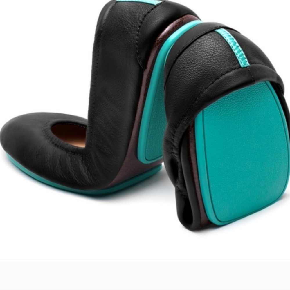 Tieks Classic Matte Black Leather Flats Size 11